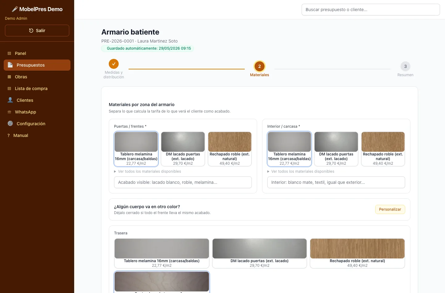 Selección de materiales